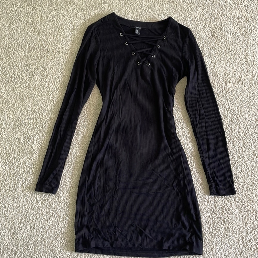 Long sleeve black dress